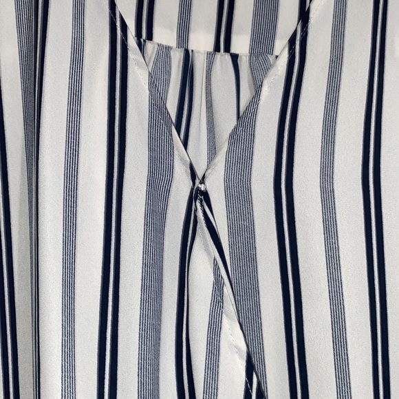 LOFT Women Striped Faux Wrap Blouse Top - Picture 2 of 3